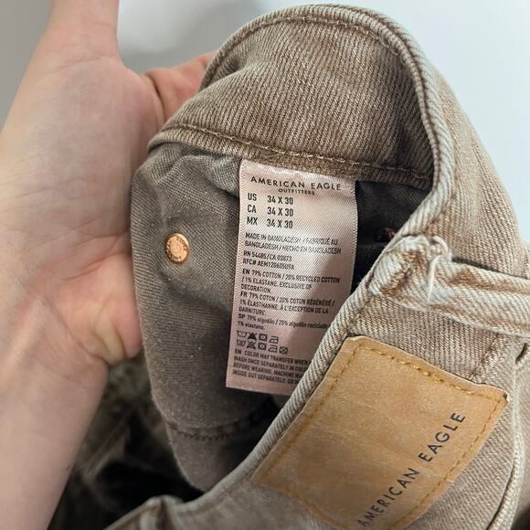 American Eagle Men’s Jeans Size 34x30 Brown Athletic Fit Easy Flex Stretch - Picture 8 of 9